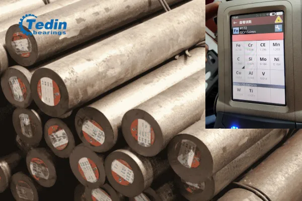 Raw material chemical composition analysis for bearing production